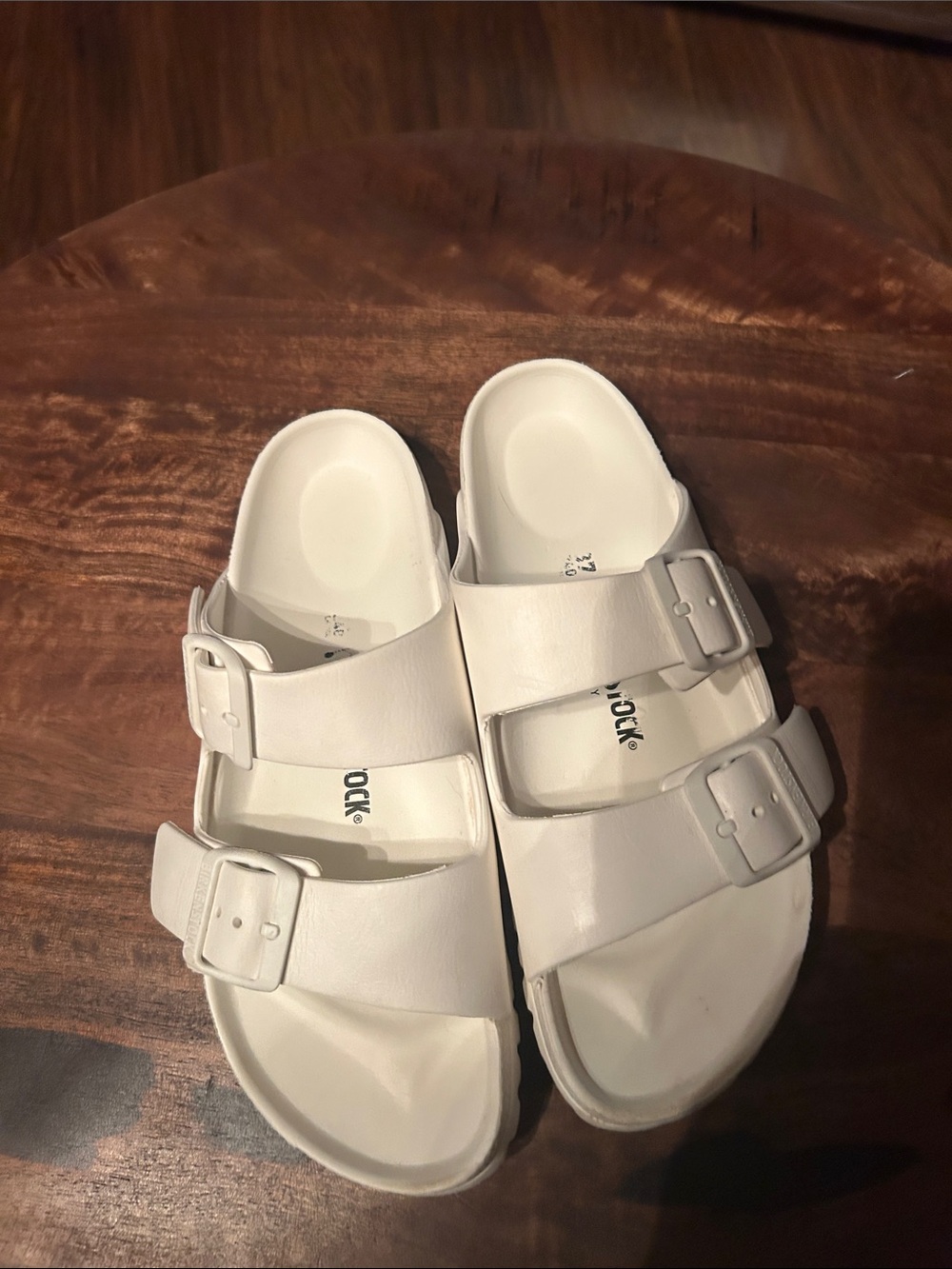 Birkenstock White Two-Strap Sandals